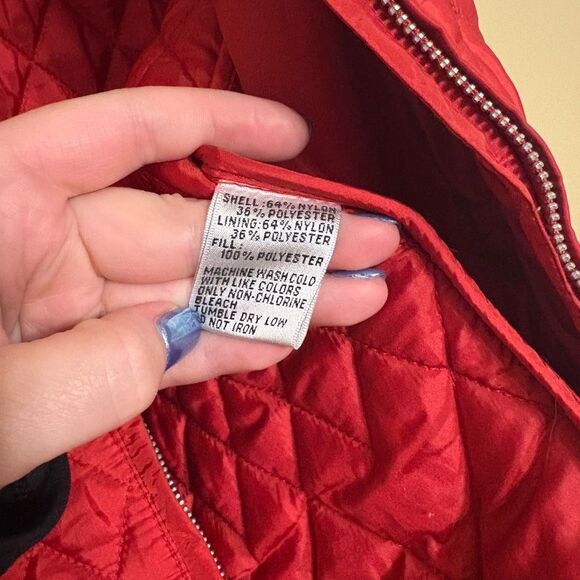 Talbots Women's Red Quilted Full Zip Puffer Vest with Pockets Extra Large XL - Picture 9 of 11